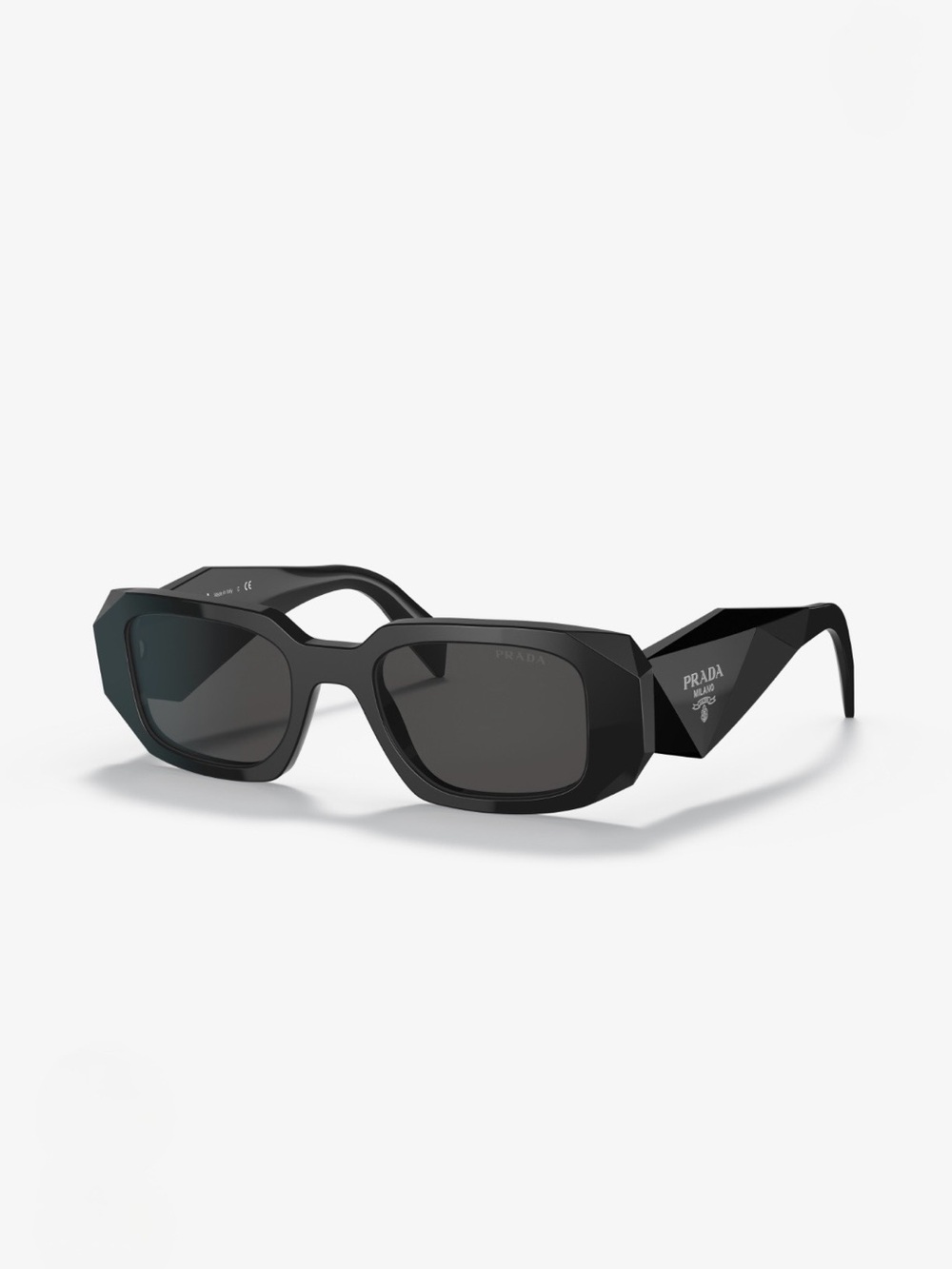 Prada Black Faceted Geometric Sunglasses
